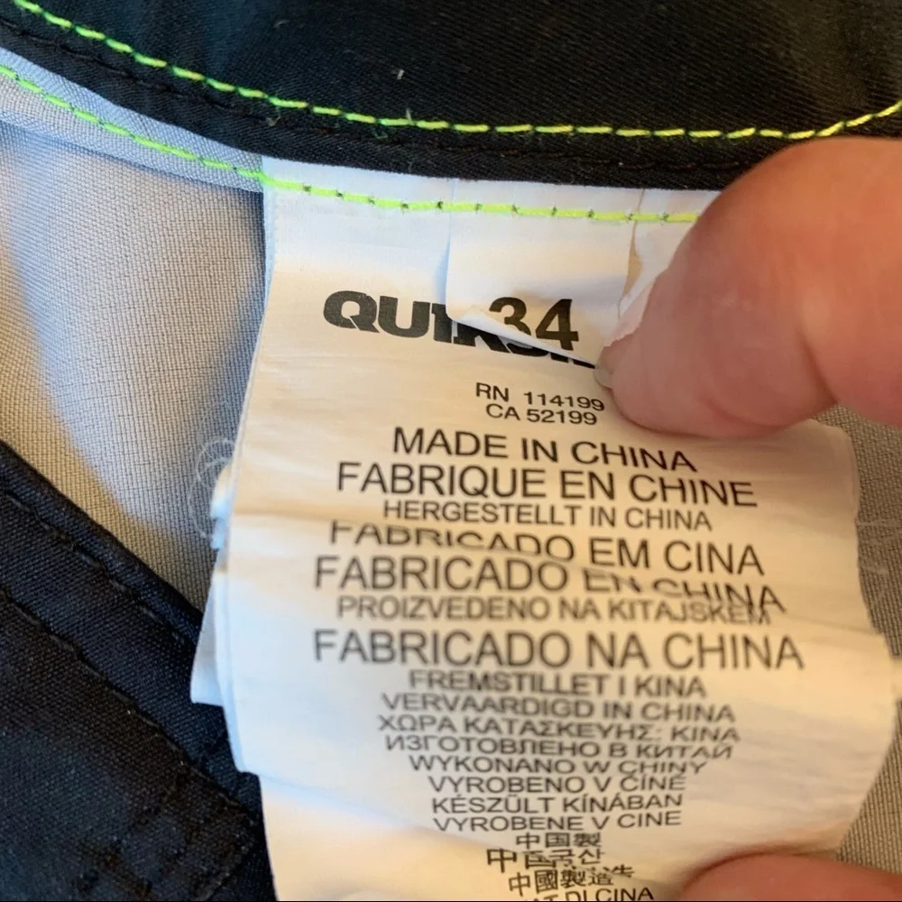QUIKSILVER Black, Blue Green and Yellow Swim Trunks
